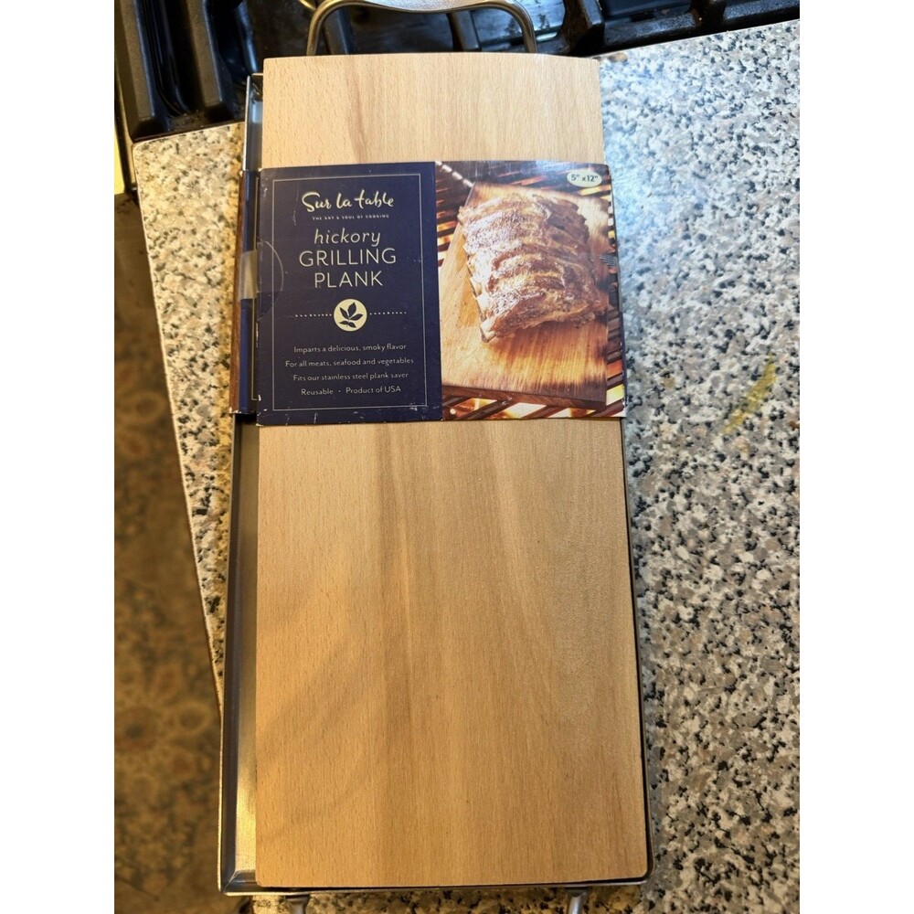 Sur La Table Stainless Steel BBQ Grilling Wood Plank Saver Tray